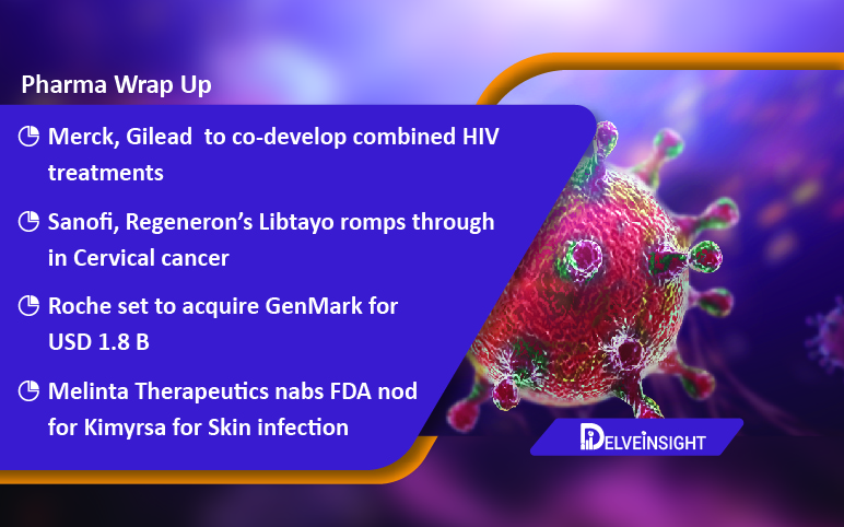Merck, Gilead teams up for HIV treatment; Bright Future for Sanofi/Regeneron’s Libtayo; Roche acquires GenMark; FDA okays Melinta’s Kimyrsa