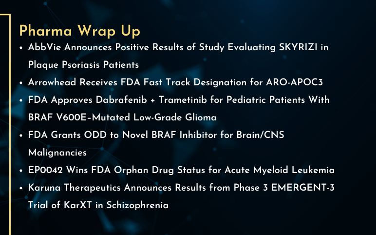 Pharma News and Updates for AbbVie, Arrowhead Pharma, Novartis, FORE Biotherapeutics, Ellipses Pharma, Karuna Therapeutics