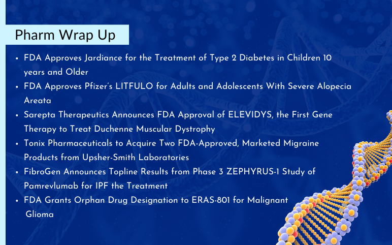 Pharma News for Pfizer, Sarepta, FibroGen, Erasca