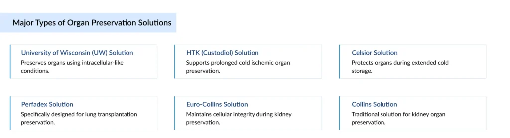 Major Types of Organ Preservation Solutions